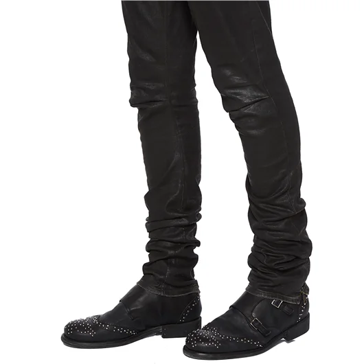 NOSTRASANTISSIMA PANTALONE IN DENIM SLIM SPALMATO