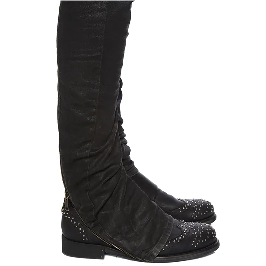 NOSTRASANTISSIMA PANTALONE IN DENIM SLIM SPALMATO