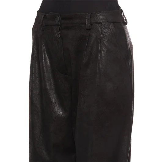 NOSTRASANTISSIMA PANTALONE LARGO IN ECO PELLE