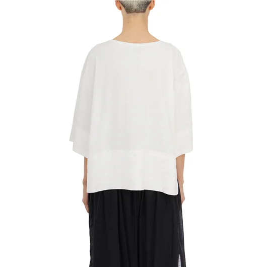 NU BLUSA GIROCOLLO IN COTONE