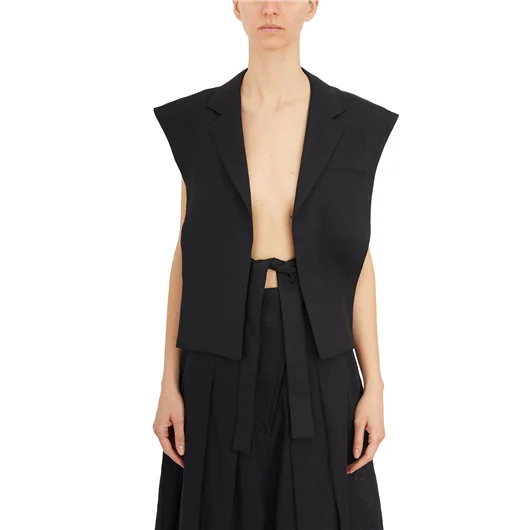 NU GILET IN LINO TAGLIO GIACCA