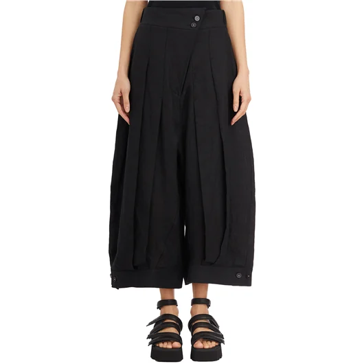 NU PANTALONI IN LINO CON PENCES