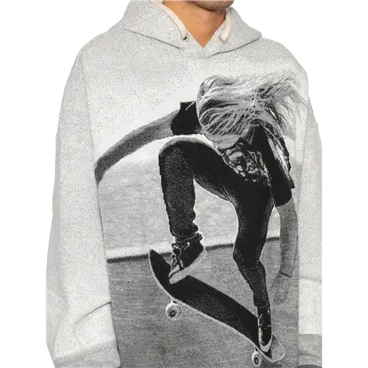 PALM ANGELS FELPA IN MISTO LANA CON CAPPUCCIO