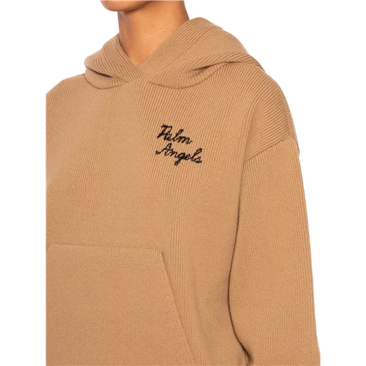 PALM ANGELS MAGLIA IN LANA CON CAPPUCCIO