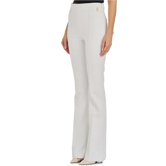 ELISABETTA FRANCHI PANTALONE A PALAZZO IN CREPE STRETCH