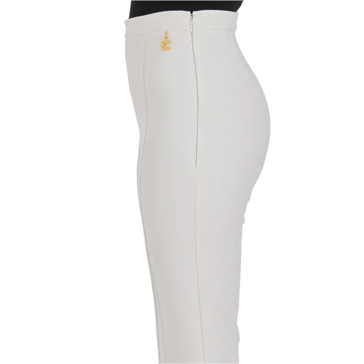 ELISABETTA FRANCHI PANTALONE A PALAZZO IN CREPE STRETCH