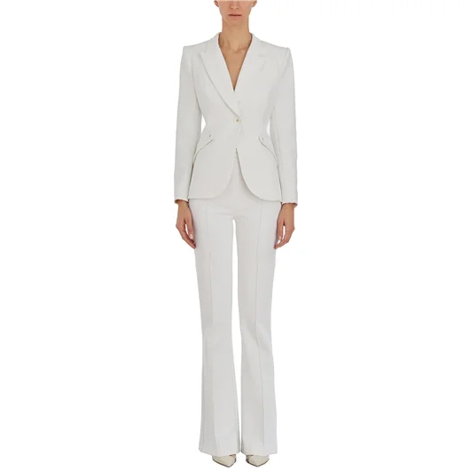 ELISABETTA FRANCHI PANTALONE A PALAZZO IN CREPE STRETCH