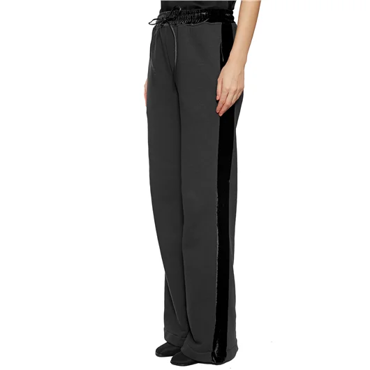 ANDREA YA'AQOV PANTALONE AMPIO CON BANDA IN VELLUTO