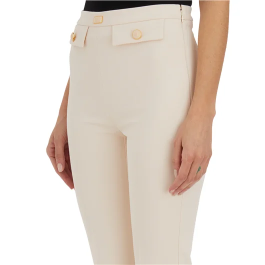 ELISABETTA FRANCHI PANTALONE CROPPED IN CREPE STRETCH