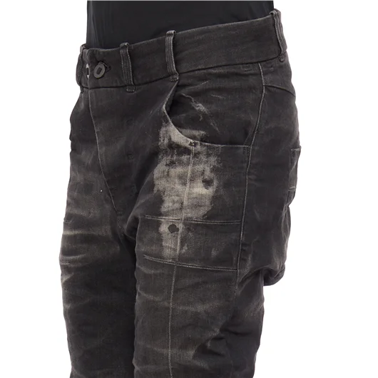 BORIS BIDJAN SABERI PANTALONE IN DENIM STONE WASHED