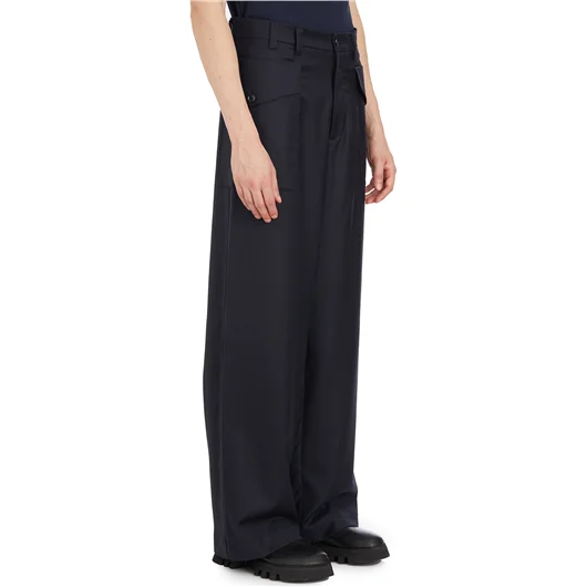 PANTALONE IN LANA CON TASCONI