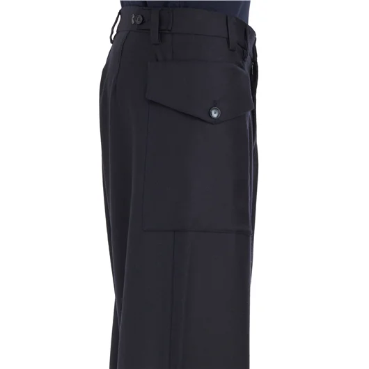 PANTALONE IN LANA CON TASCONI