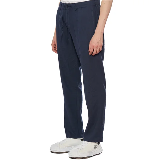 DANIELE ALESSANDRINI PANTALONE IN LINO CON COULISSE