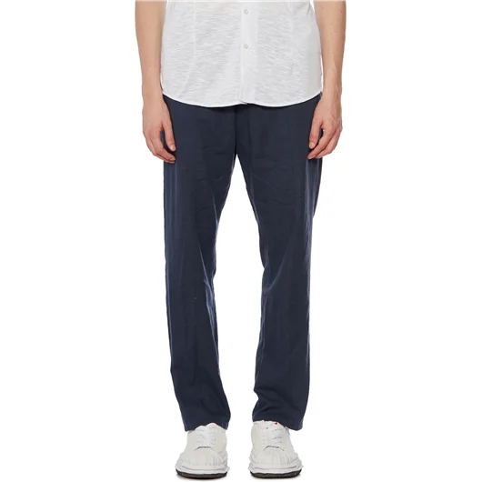 DANIELE ALESSANDRINI PANTALONE IN LINO CON COULISSE