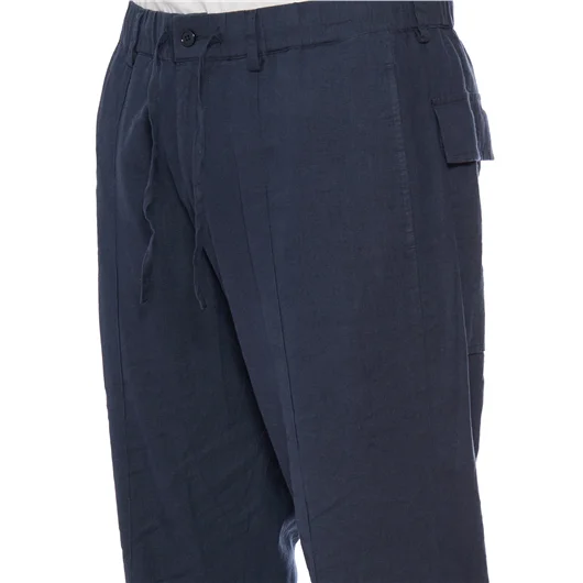 DANIELE ALESSANDRINI PANTALONE IN LINO CON COULISSE