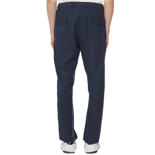 DANIELE ALESSANDRINI PANTALONE IN LINO CON COULISSE