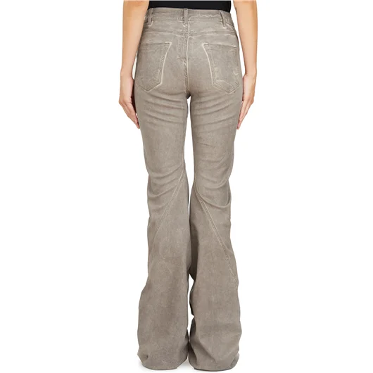 RICK OWENS DRKSHDW PANTALONI IN DENIM BIAS BOOTCUT DUST