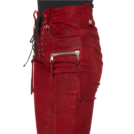 BEN TAVERNITI UNRAVEL PANTALONI IN PELLE STRETCH LACEUP