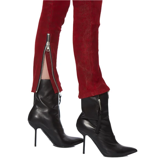 BEN TAVERNITI UNRAVEL PANTALONI IN PELLE STRETCH LACEUP