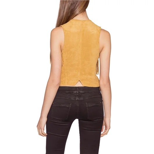 PLEIN SUD GILET CON FRANGE APPLICATE