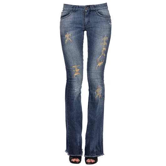 PLEIN SUD JEANS IN DENIM CON RICAMO
