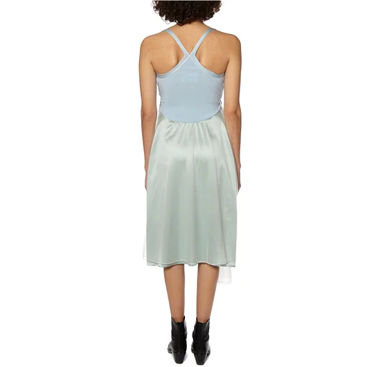 QUETSCHE_ ABITO LUNGO IN SETA E ORGANZA