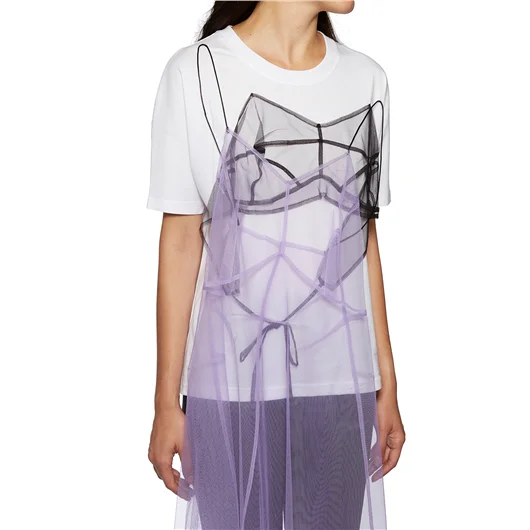 QUETSCHE_ DRESS T-SHIRT IN COTONE E TULLE