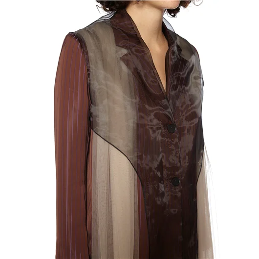 QUETSCHE_ GIACCA BLAZER CON INSERTO IN TULLE