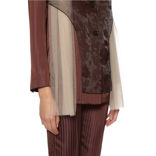 QUETSCHE_ GIACCA BLAZER CON INSERTO IN TULLE