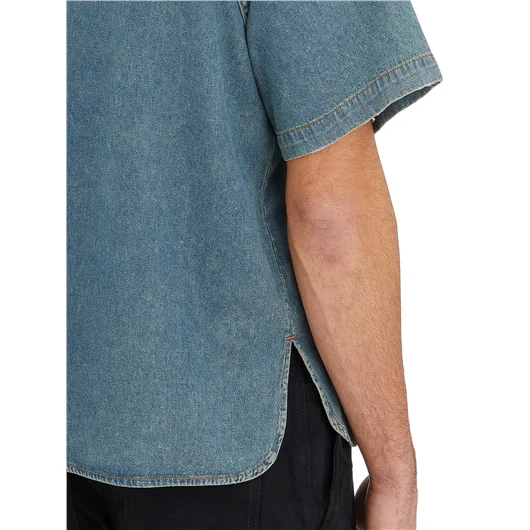 RHUDE CAMICIA BASEBALL IN DENIM