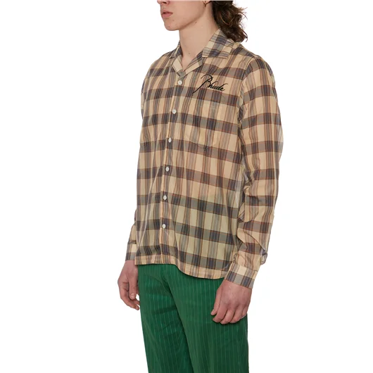 RHUDE CAMICIA LOGO IN MISTO COTONE