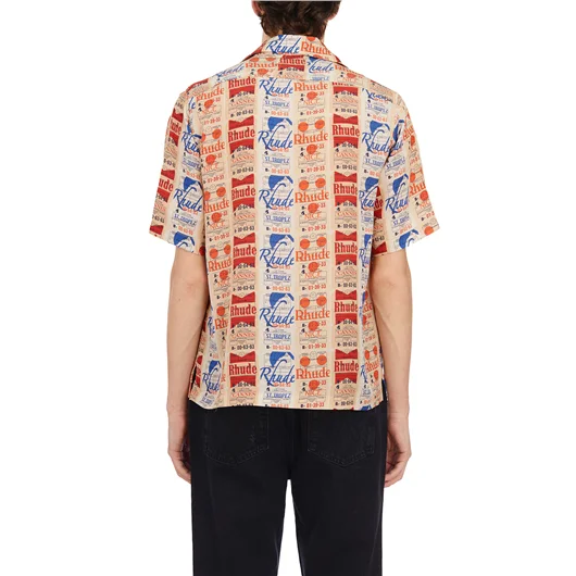 RHUDE CAMICIA STAMPATA IN SETA