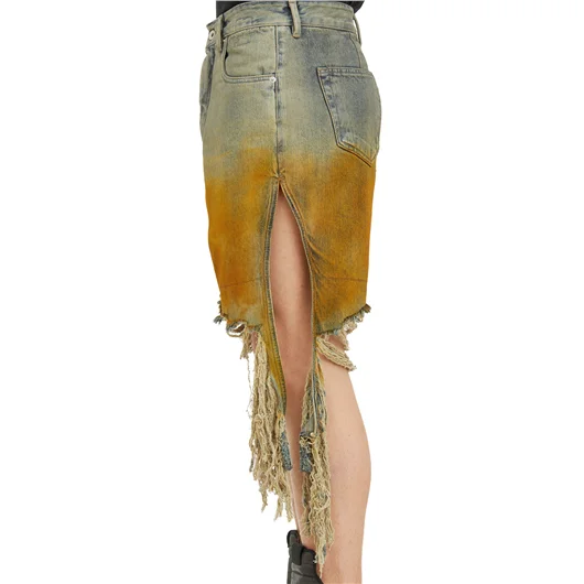 RICK OWENS DRKSHDW BERMUDA IN DENIM GETH CUTOFFS