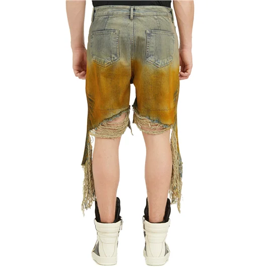 RICK OWENS DRKSHDW BERMUDA IN DENIM GETH CUTOFFS