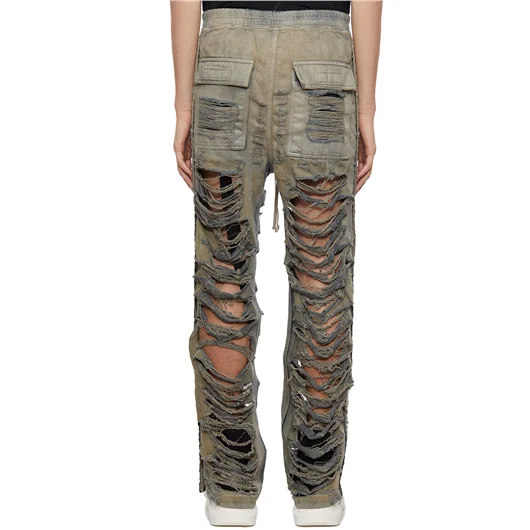 RICK OWENS DRKSHDW PANTALONE IN DENIM CUT PUSHER