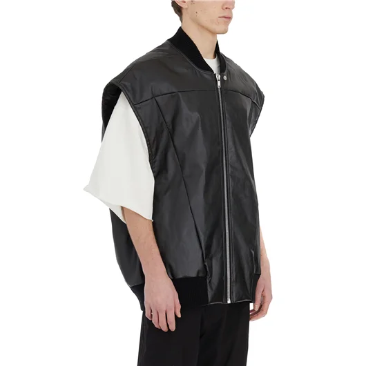 RICK OWENS GILET IN DENIM IMBOTTITO JUMBO FLIGHT