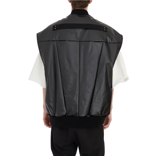 RICK OWENS GILET IN DENIM IMBOTTITO JUMBO FLIGHT