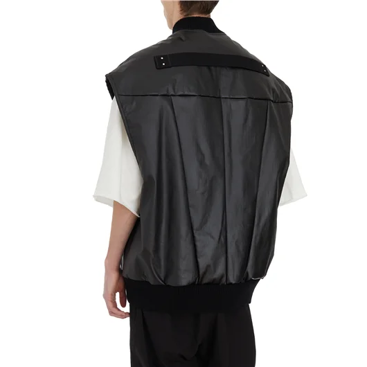 RICK OWENS GILET IN DENIM IMBOTTITO JUMBO FLIGHT