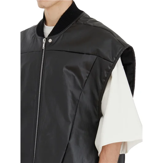 RICK OWENS GILET IN DENIM IMBOTTITO JUMBO FLIGHT