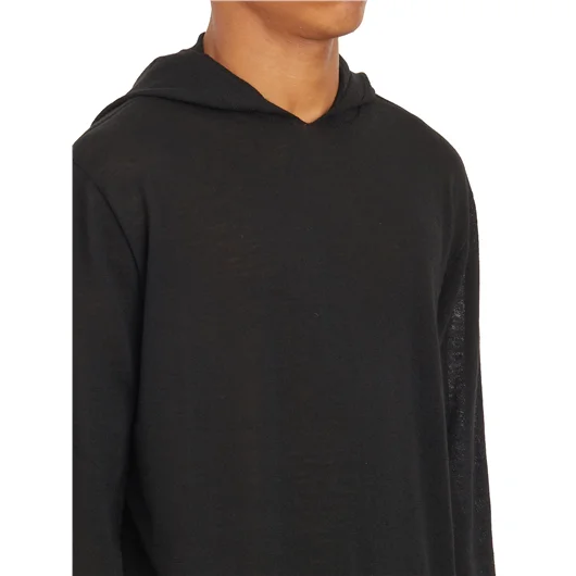 RICK OWENS MAGLIA OVERSIZED CON CAPPUCCIO BLACK