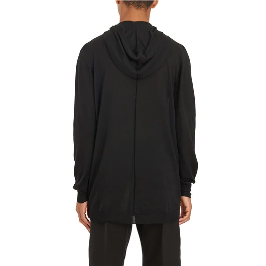 RICK OWENS MAGLIA OVERSIZED CON CAPPUCCIO BLACK
