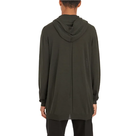 RICK OWENS MAGLIA OVERSIZED CON CAPPUCCIO FOREST