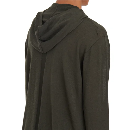 RICK OWENS MAGLIA OVERSIZED CON CAPPUCCIO FOREST