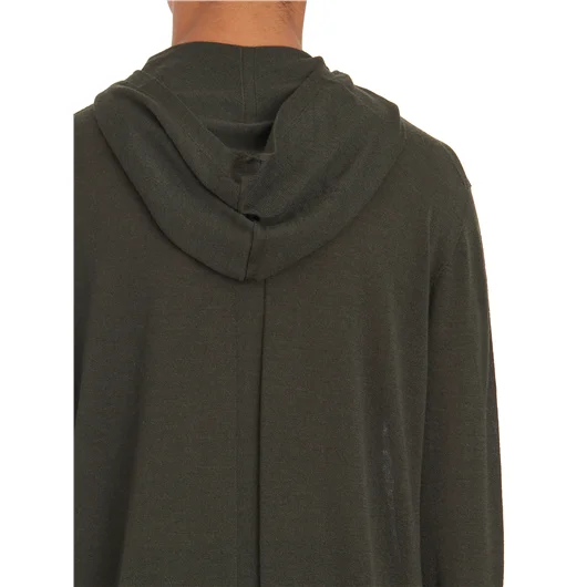 RICK OWENS MAGLIA OVERSIZED CON CAPPUCCIO FOREST