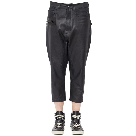 RICK OWENS PANTALONE IN DENIM CERATO