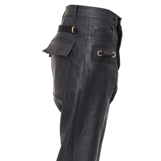 RICK OWENS PANTALONE IN DENIM CERATO