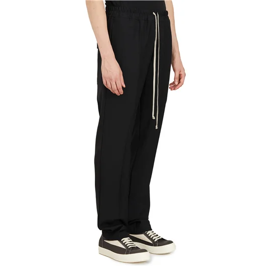 RICK OWENS PANTALONI DRAWSTRING SLIM LONG BLACK