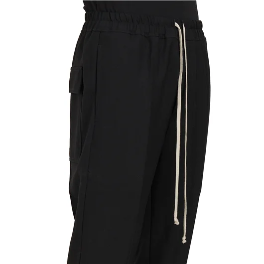 RICK OWENS PANTALONI DRAWSTRING SLIM LONG BLACK