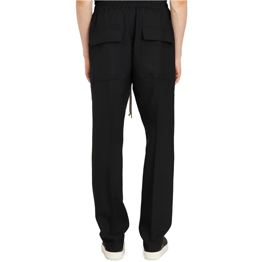 RICK OWENS PANTALONI DRAWSTRING SLIM LONG BLACK