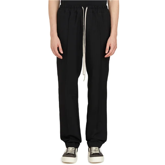 RICK OWENS PANTALONI DRAWSTRING SLIM LONG BLACK